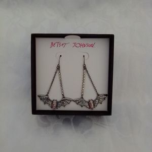 Betsey Johnson Bat Halloween Dangle Earrings